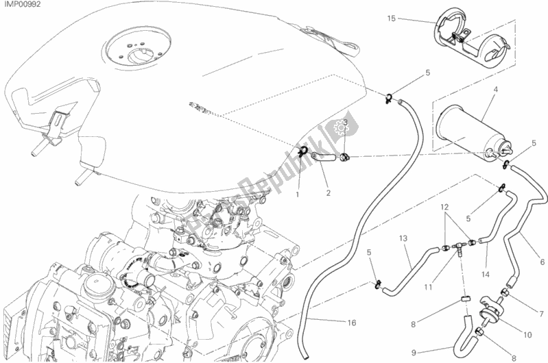 All parts for the Hot Air Pipe Canister of the Ducati Diavel Xdiavel Sport Pack Brasil 1260 2017